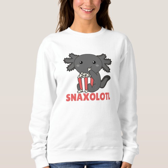 Camiseta Snaxolotl Axolotl Amante Animais Doce Pipoca (Frente)