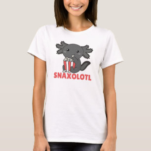 Camiseta Snaxolotl Axolotl Amante Animais Doce Pipoca