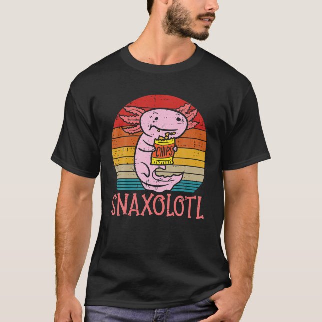 Camiseta Snaxolotl Axolotl Coma Chips Engraçados Comidas (Frente)