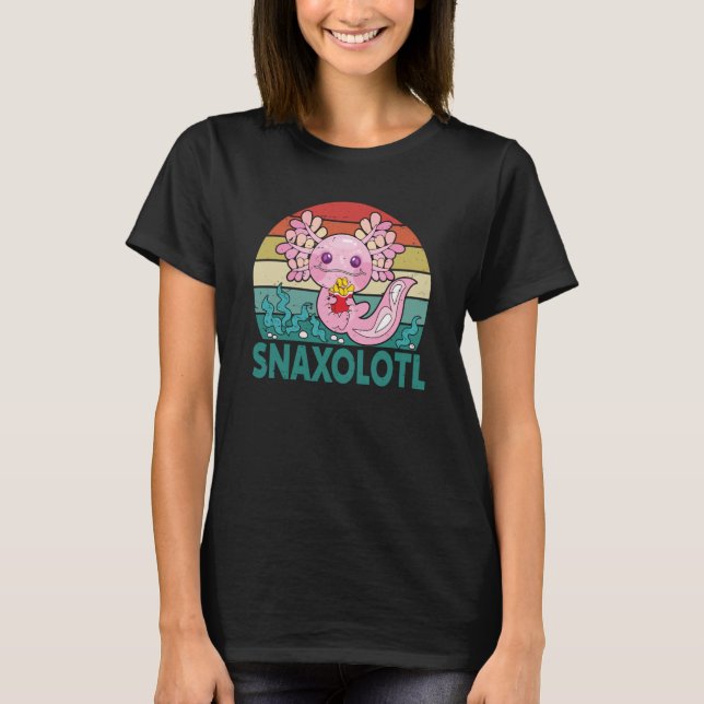 Camiseta Snaxolotl Cute Axolotl French Fries Food Animal (Frente)