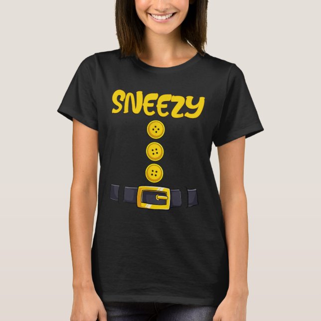 Camiseta Sneezy Halloween Dwarf Cox. (Frente)