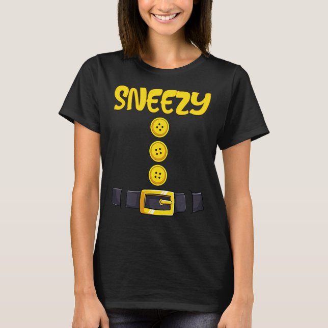 Camiseta Sneezy Halloween Dwarf Cox. (Frente)