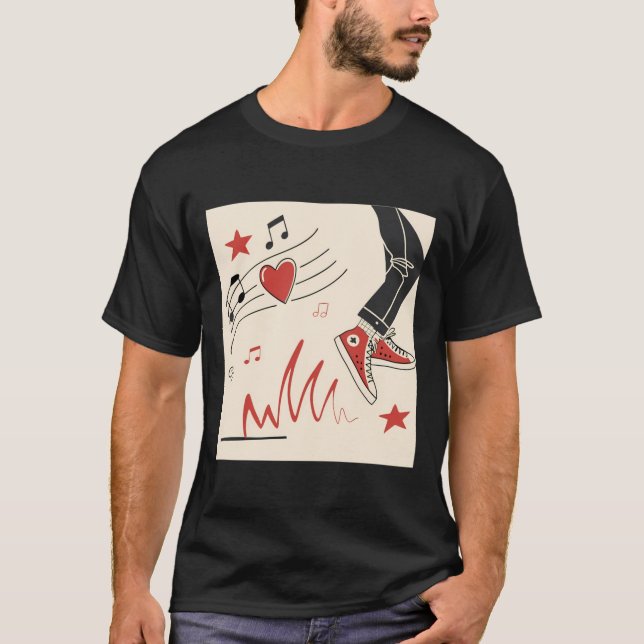 Camiseta Snicker Music Colorida Expressive Digital Art Illu (Frente)
