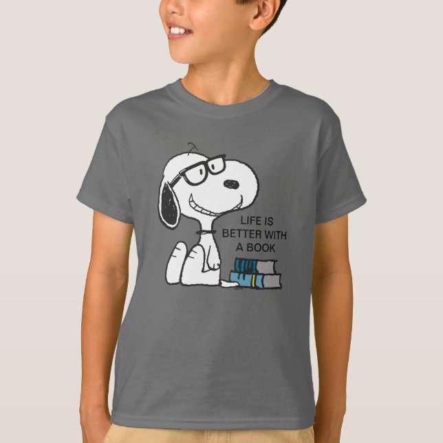 Camiseta Snoopy "Eu Li Passado Da Minha Noite" (Frente)