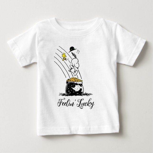 Camiseta Snoopy pulando em Pote de Dourado (Frente)