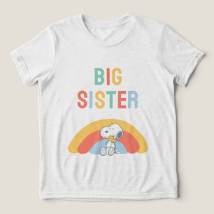 Camiseta Snoopy & Woodstock Chuveiro de Bebê Arco-Íris Tri-