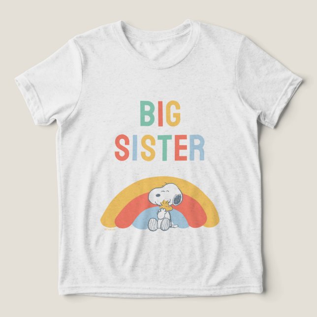 Camiseta Snoopy & Woodstock Rainbow Baby Shower Tri-Blend S (Design frontal)