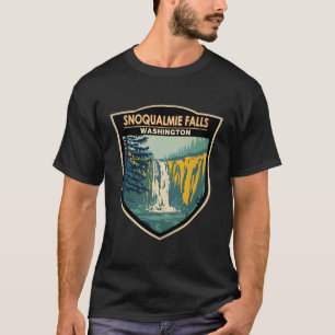 Camiseta Snoqualmie Falls Washington Waterfall Crachá