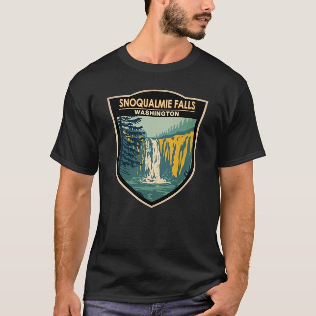 Camiseta Snoqualmie Falls Washington Waterfall Vintage (Frente)