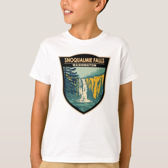 Camiseta Snoqualmie Falls Washington Waterfall Vintage (Frente)