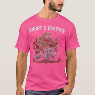 Camiseta Snort Destroy Funny Punk Bulldog Drummer Trash