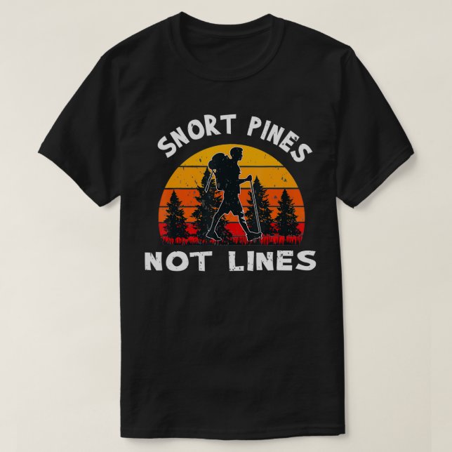 Camiseta Snort Pines Not Lines Retro Sun Minimalist (Frente do Design)