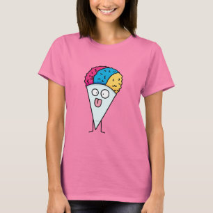 Camiseta Snow Cone lingua do fã xarope de gelo sabor doce