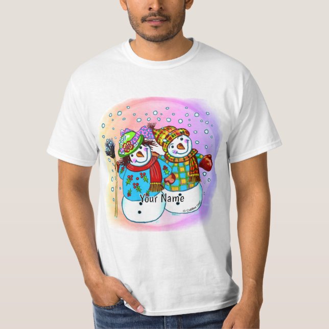 Camiseta Snow Couple Snowman (Frente)