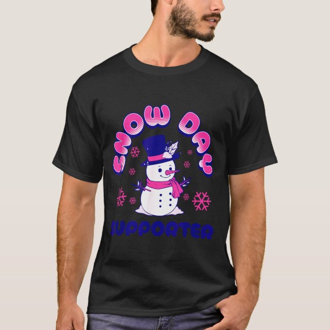 Camiseta Snow Day Suprter, Funny Teacher Snowman Christmas  (Frente)