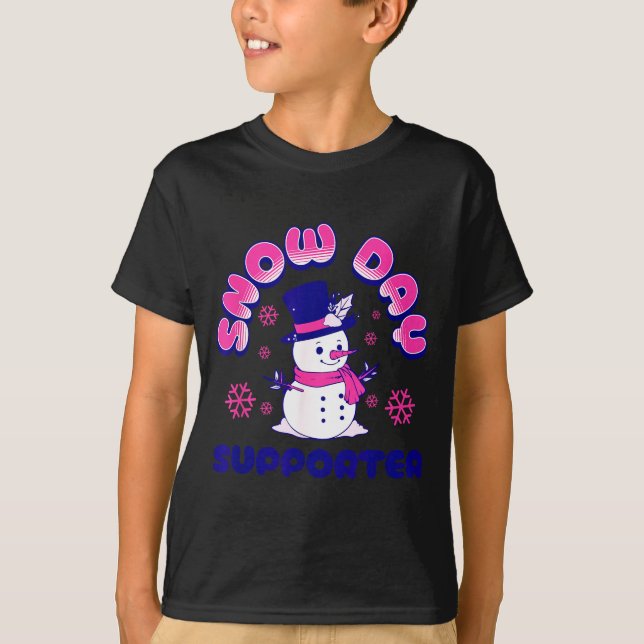 Camiseta Snow Day Suprter, Funny Teacher Snowman Christmas  (Frente)
