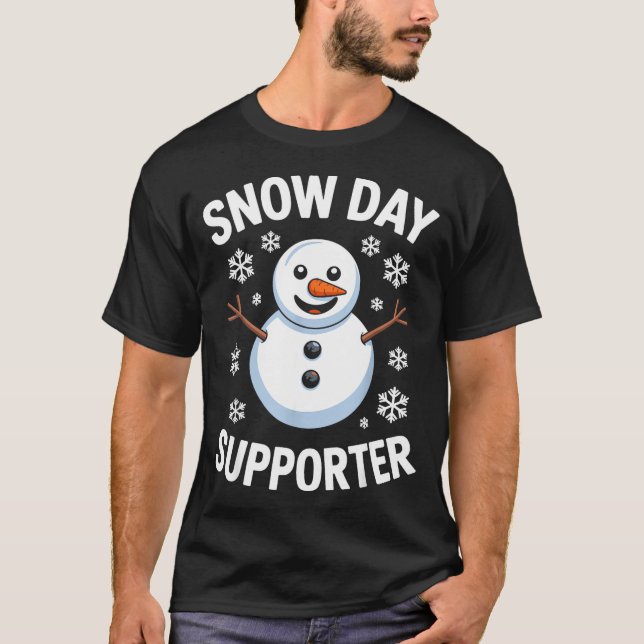 Camiseta Snow Day Suprter Snow Snowflake Snowman Winter Tea (Frente)