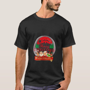 Camiseta Snow Globe Reindeer Papais noeis Sra. Claus Elf V