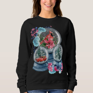 Camiseta Snow Globe Winter Snow Red Cardinho Bird Snowglobe
