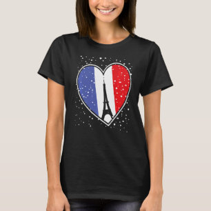 Camiseta Snow Paris Winter Eiffel Tower França Flocos de ne