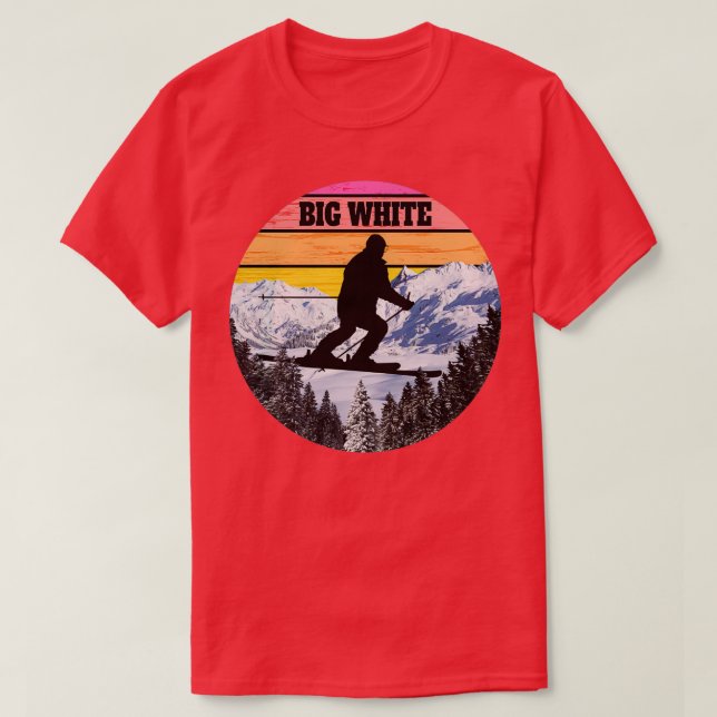 Camiseta Snow Ski - Grandes Campos Brancos de Esqui Canadá (Frente do Design)