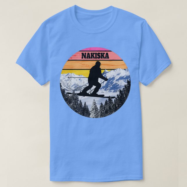 Camiseta Snow Ski Nakiska Skiing Fields Canadá (Frente do Design)