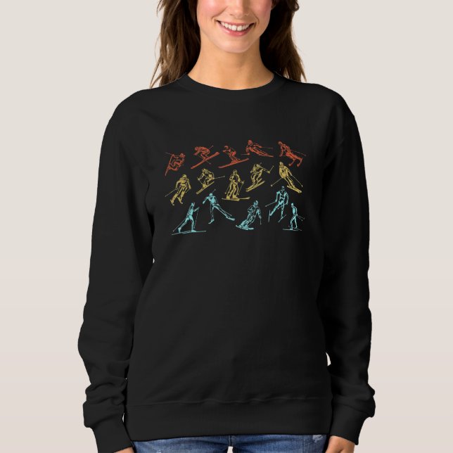 Camiseta Snow Skier and Winter Sports and retro snow skiing (Frente)