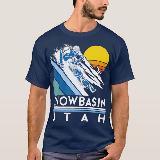 Camiseta Snowbasin Utah Retro Ski (Frente)