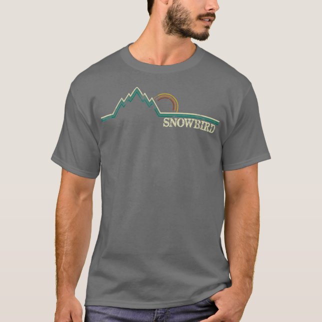Camiseta Snowbird Utah Retro Adventure Skiboard (Frente)