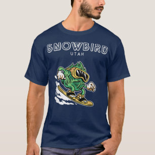 Camiseta Snowbird UtahEngraçado Snowboard Beer Saltos