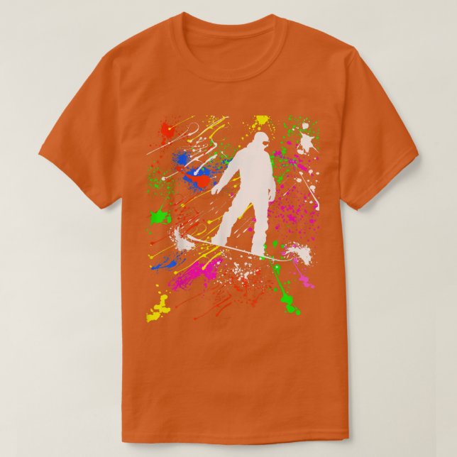 Camiseta Snowboard Abstrato Art 80s & 90s Paint Splatter (Frente do Design)