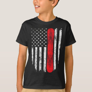 Camiseta Snowboard American Flag Patriótico Winter Sports S
