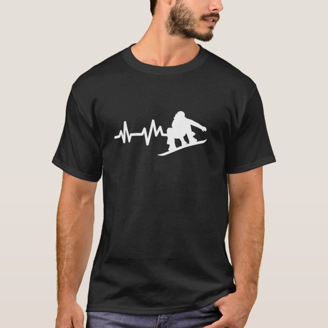 Camiseta Snowboard Batida do Coração Snowboarder (Frente)