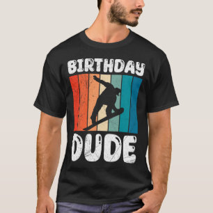 Camiseta Snowboard Birthday Cara Engraçado Snowboarder Boy