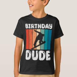 Camiseta Snowboard Birthday Cara Engraçado Snowboarder Boy