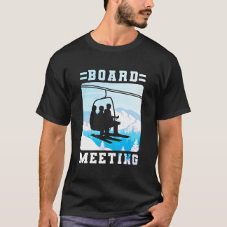 Camiseta Snowboard Board Meeting Ski Lift Skier Winter Spor