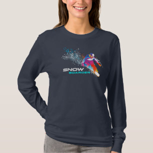 Camiseta Snowboard   Capa longa feminina