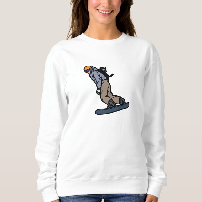 Camiseta Snowboard com o Meu Gato (Frente)