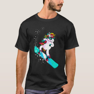 Camiseta Snowboard Cute Unicorn Women Snowboard Snowboar