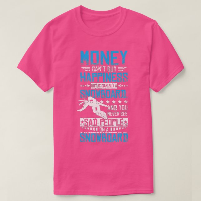 Camiseta Snowboard da felicidade (Frente do Design)