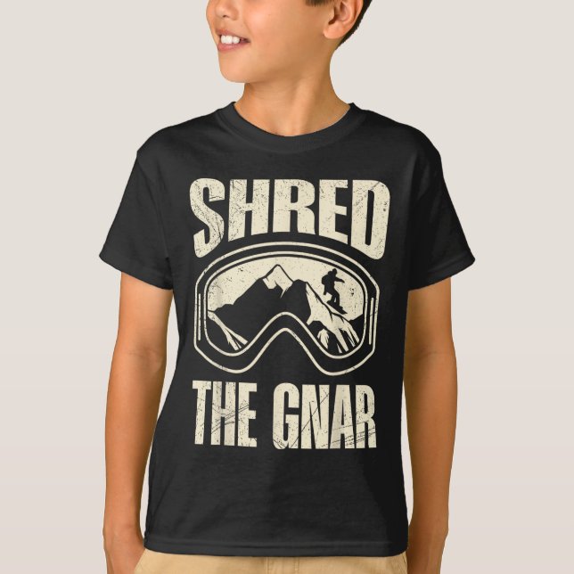 Camiseta Snowboard Destruiu O Gnar Snowboarder Engraçado Ch (Frente)