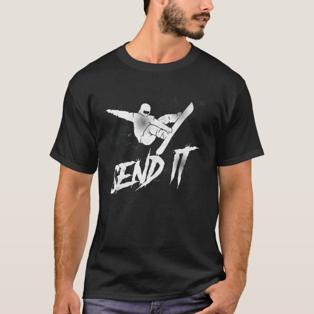 Camiseta Snowboard Enviar Vintage (Frente)