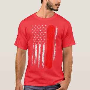 Camiseta Snowboard EUA Flag Patriotism Snowboarder Frees