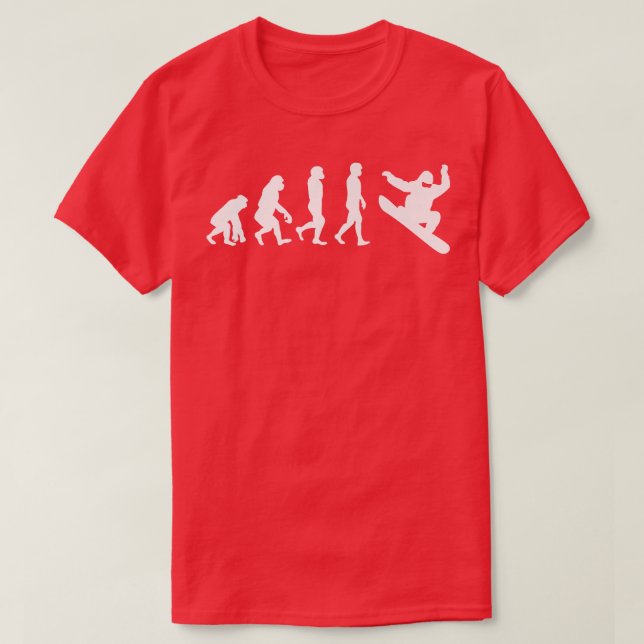 Camiseta Snowboard Evolution Engraçada Neve Neve Embarque E (Frente do Design)