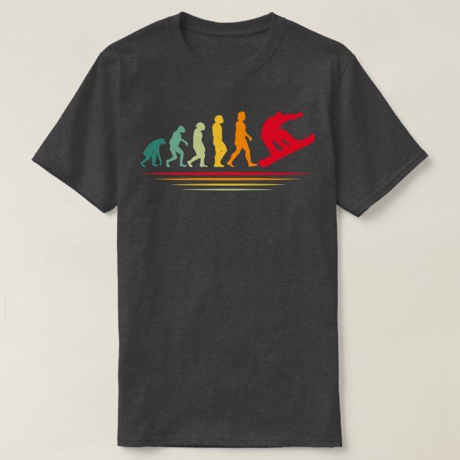 Camiseta Snowboard Evolution Engraçada Neve Neve Embarque E (Frente do Design)