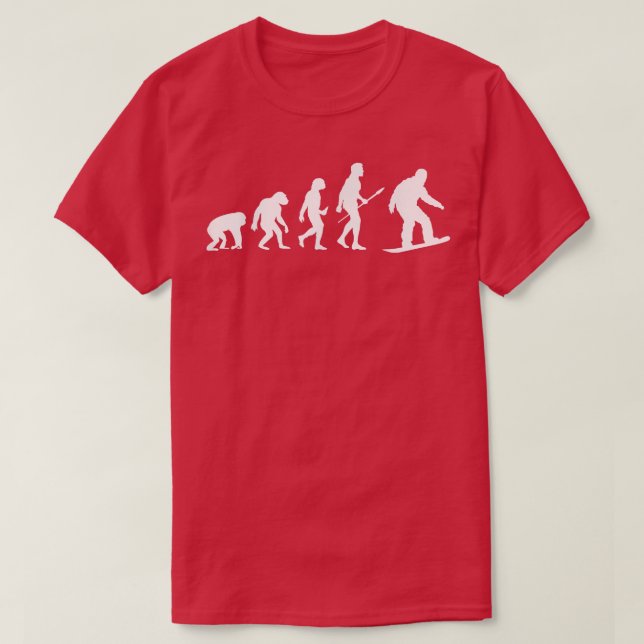 Camiseta Snowboard Evolution Engraçado Snowboard s Men Mulh (Frente do Design)