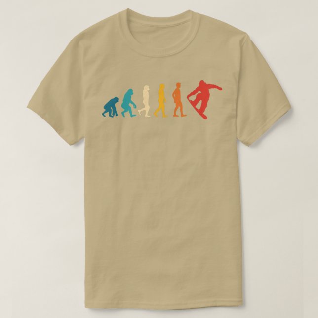 Camiseta Snowboard Evolution Snowboarder Snowboard Winte (Frente do Design)
