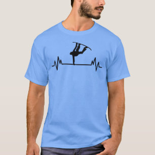 Camiseta Snowboard Heartbeat Engraçado Inverno Esportes Fan