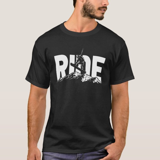Camiseta Snowboard Jump Freestyle Ride Snowboard (Frente)