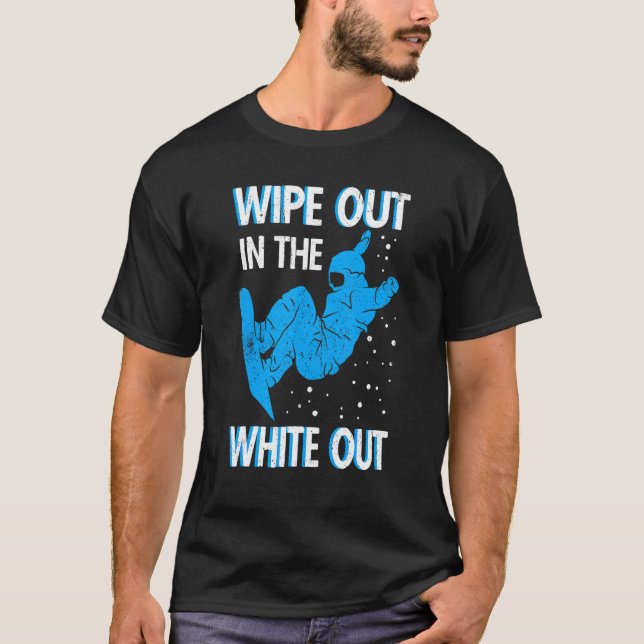 Camiseta Snowboard Limpa No Sno White Out Ski Resort (Frente)